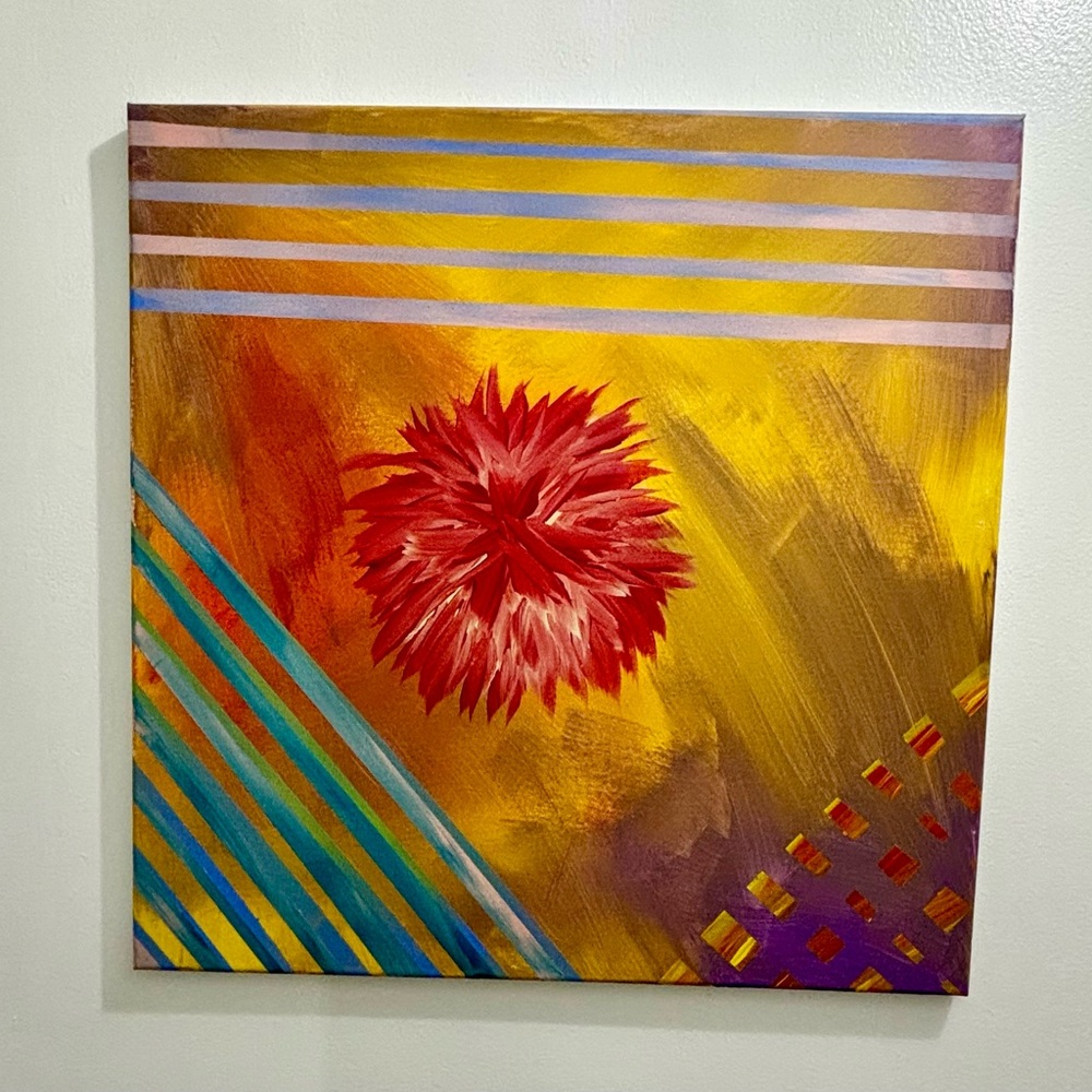 Abstract Yellow and Red Canvas Art